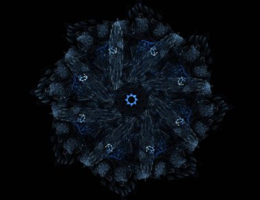 Soyut fraktal arka plan - bilgisayar tarafından oluşturulan görüntü. Dijital sanat. Daireleri merkeze doğru yakınsak. 