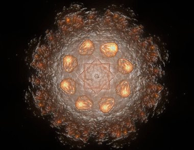 Konuyla ilgili soyut fraktal türlü nükleer ph parçacıkların