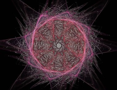 Dantelli renkli saat desen. Dijital fractal sanat tasarım. ABS