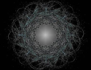 Dantelli renkli saat desen. Dijital fractal sanat tasarım. ABS