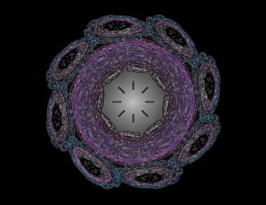 Dantelli renkli saat desen. Dijital fractal sanat tasarım. ABS