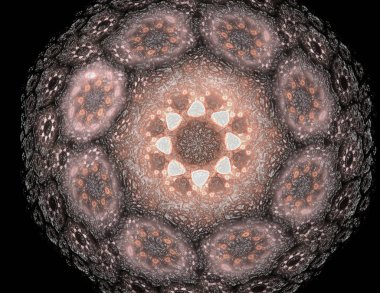 Geçiş daireler ve ova soyut fraktal altın arka plan