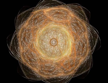 Fraktal mandala backgro çok renkli soyut bilgisayar oluşturulan