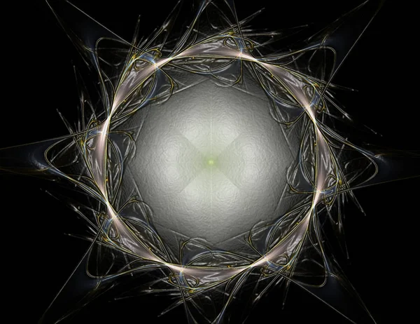 Fondo de color fractal abstracto con círculos cruzados y óvalo — Foto de Stock