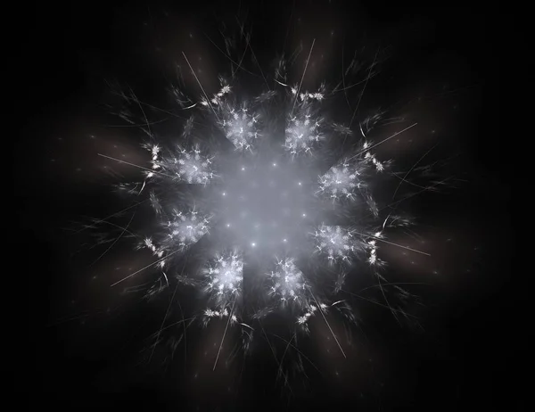 Partículas de formas fractais abstratas sobre o tema da ciência da física nuclear e design gráfico. Geometria sagrada . — Fotografia de Stock
