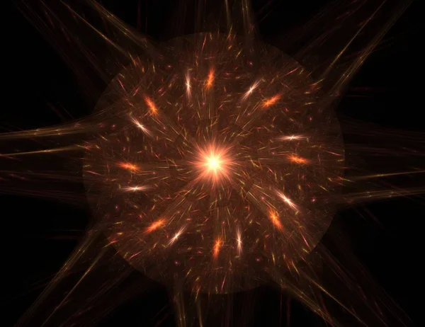 Soyut fraktal arka plan - bilgisayar tarafından oluşturulan görüntü. Dijital sanat. Daireleri merkeze doğru yakınsak. 