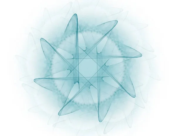 Deeltjes van abstracte fractale vormen op het onderwerp van de nucleaire fysica wetenschap en grafisch ontwerp. Heilige Geometrie. — Stockfoto