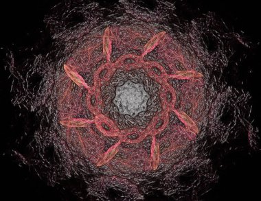 Dantelli renkli saat desen. Dijital fractal sanat tasarım. ABS