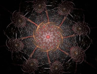 Dantelli renkli saat desen. Dijital fractal sanat tasarım. ABS