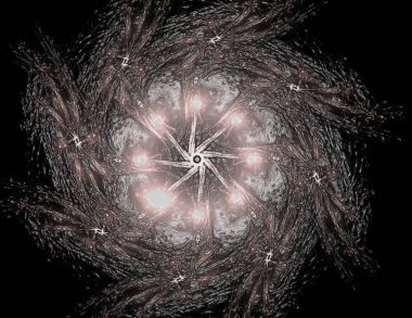 Geçiş daireler ve oval soyut fraktal renk arka plan