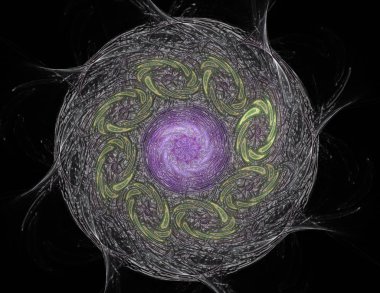 Dantelli renkli saat desen. Dijital fractal sanat tasarım. ABS