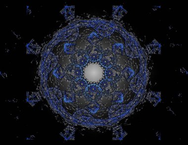 Geçiş daireler ve ova soyut fraktal altın arka plan