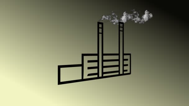 Dettaglio Dell Inquinamento Proveniente Pile Fumo Fabbrica — Video Stock