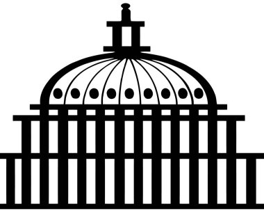 Capitol Binası logosunu görmeniz gerekir. Basit tasarım. Beyaz arka plan üzerinde izole vektör ince çizgi simgesi