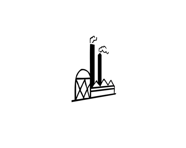 Icono de edificio industrial símbolo icónico de fábrica sobre fondo blanco. Diseño singular vectorial . — Vector de stock