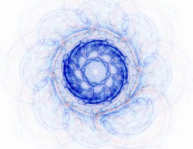 Soyut fraktal kırmızı arka plan ile kesişen daireler ve oval. disko ışıkları. Hareket illüstrasyon.