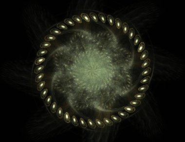 Soyut fraktal kırmızı arka plan ile kesişen daireler ve oval. disko ışıkları. Hareket illüstrasyon.