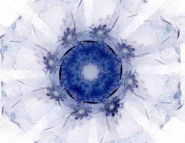 Konuyla ilgili soyut fraktal formlar grafik tasarım ve nükleer fizik bilim parçacıkların. Kutsal geometri nereye futuristik