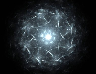 Soyut fraktal arka plan - bilgisayar tarafından oluşturulan görüntü. Dijital sanat. Daireleri merkeze doğru yakınsak. 