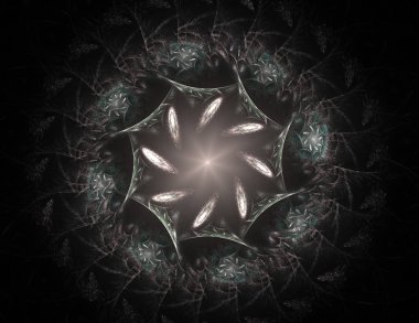 Renkli parlak nöron fraktal