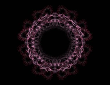 Soyut fraktal arka plan - bilgisayar tarafından oluşturulan görüntü. Dijital sanat. Daireleri merkeze doğru yakınsak. 