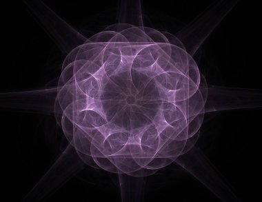 Soyut fraktal arka plan - bilgisayar tarafından oluşturulan görüntü. Dijital sanat. Daireleri merkeze doğru yakınsak. 