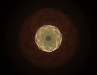 Soyut fraktal kırmızı arka plan ile kesişen daireler ve oval. disko ışıkları. Hareket illüstrasyon.