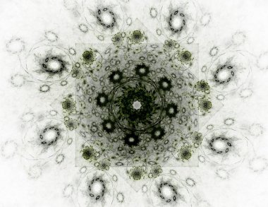 Bilim, teknoloji ve tasarım konularında fraktal radyal desen