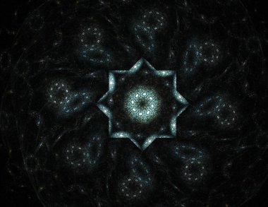 Bilim, teknoloji ve tasarım konularında fraktal radyal desen