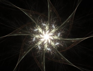 Soyut fraktal kırmızı arka plan ile kesişen daireler ve oval. disko ışıkları. Hareket illüstrasyon.