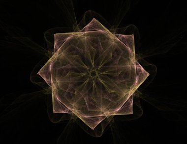 Dantelli renkli saat desen. Dijital fractal sanat tasarım. Kutsal semboller işaretler geometrisi soyut tasarım. 