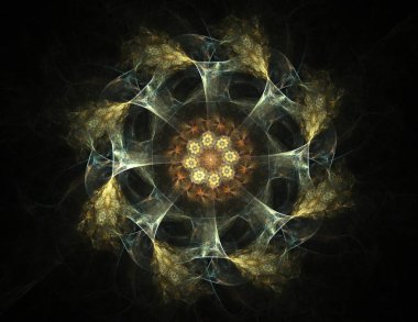 Parlak renkli fraktal boşluk dijital sanat yaratıcı grafik tasarım için