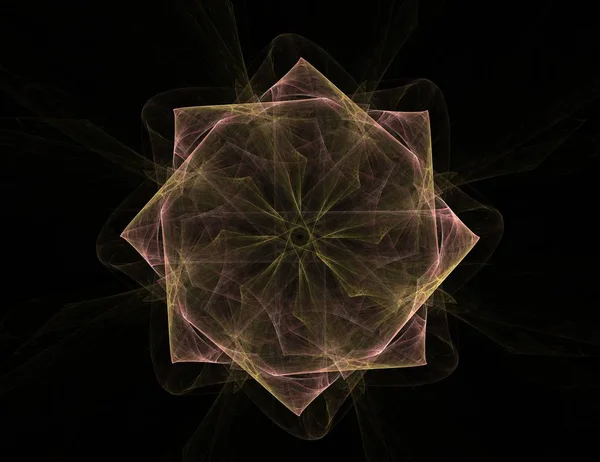 Lacy colorful clockwork pattern. Digital fractal art design. Abstract design of sacred symbols signs geometry. — Stock Photo, Image