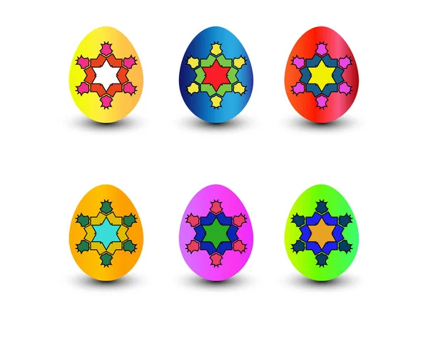 Set of color easter eggs. Vector illustration. — Stock Vector