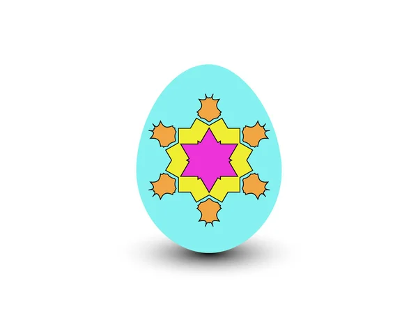 Barevné velikonoční vajíčko na bílém pozadí — Stockový vektor