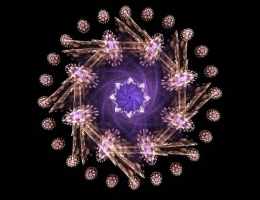 Dantelli renkli saat desen. Dijital fractal sanat tasarım. Kutsal semboller işaretler geometrisi soyut tasarım. 