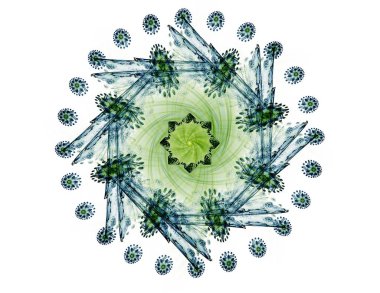 Dantelli renkli saat desen. Dijital fractal sanat tasarım. Kutsal semboller işaretler geometrisi soyut tasarım. 