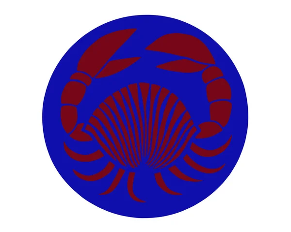 Cangrejo sobre fondo azul. Colorido boceto de cangrejos de río. Dibujos animados ilustración de cangrejo rojo — Archivo Imágenes Vectoriales