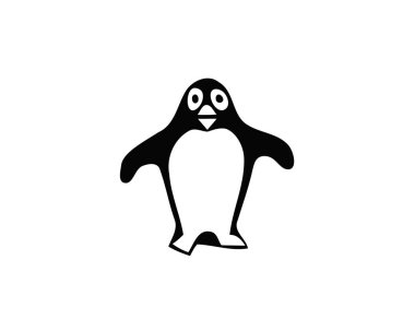 Penguen simgesi. Penguen vektör simgesi web için basit örnek