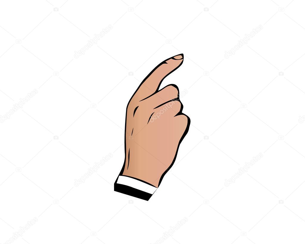 Fingers crossed symbol. Gesture good luck, fortune, lie, deception. Cartoon vector illustration isolated on white background