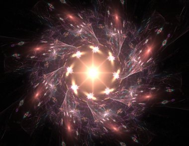 Soyut bir bilgisayar modern fraktal tasarım koyu arka plan üzerinde oluşturulan. Fraktal renk doku soyut. Dijital sanat.