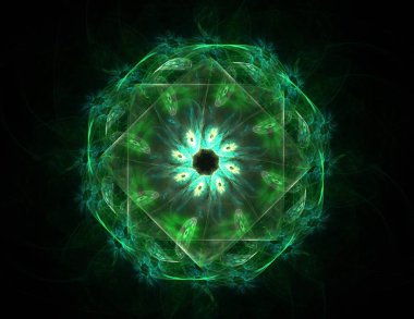 Dantelli renkli saat desen. Dijital fractal sanat tasarım. Kutsal semboller işaretler geometrisi soyut tasarım. 