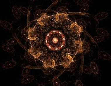 Uzay serisi geometrisini. Görsel olarak çekici zemin kavramsal Izgaralar eğrileri ve fraktal öğeleri öğesi olarak uygun yapılmış