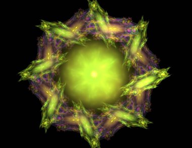 Dantelli renkli saat desen. Dijital fractal sanat tasarım. Kutsal semboller işaretler geometrisi soyut tasarım. 