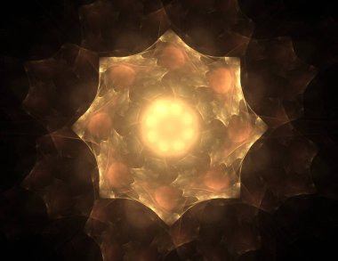 Dantelli renkli saat desen. Dijital fractal sanat tasarım. Kutsal semboller işaretler geometrisi soyut tasarım. 