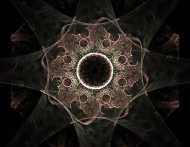 Soyut bir bilgisayar modern fraktal tasarım koyu arka plan üzerinde oluşturulan. Fraktal renk doku soyut. Dijital sanat.