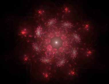 Dantelli renkli saat desen. Dijital fractal sanat tasarım. Kutsal semboller işaretler geometrisi soyut tasarım. 