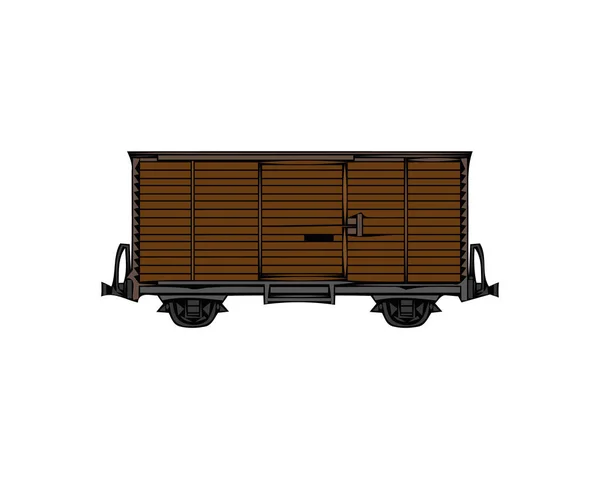 Φορτηγό βαγόνι, βαγόνι τρένου. Εικόνα επίπεδου διανυσματικού εικονιδίου. Απλό χρωματικό σύμβολο σε λευκό φόντο. Φορτηγό φορτάμαξα, πρότυπο σχεδιασμού πινακίδας σιδηροδρομικού αυτοκινήτου για το web και το κινητό στοιχείο UI. — Διανυσματικό Αρχείο