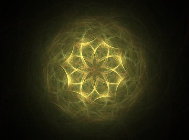 Konuyla ilgili soyut fraktal formlar grafik tasarım ve nükleer fizik bilim parçacıkların. Kutsal geometri.