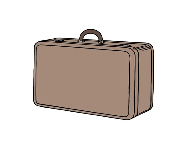 여행을 위한 빈티지 여행 가방. 짐을 위한 역 소송. 빈 가방, 박스, 물건을 담는 용기. 평평 한 형태의 벡터 일러스트 — 스톡 벡터